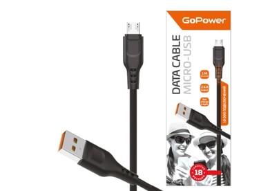 GOPOWER (0000018564) GP01M USB (m)microUSB (m) 1.0м 2.4A черный