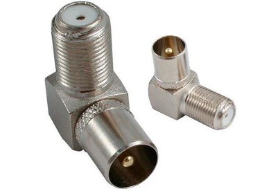 СИГНАЛ (1672) Переходник F гн.  TV шт. метал. угл