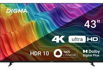 DIGMA DMLED43UBB33 UHD SMART TV Яндекс