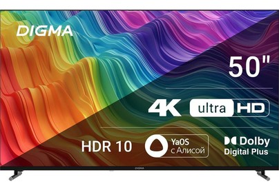 DIGMA DMLED50UBB33 UHD SMART TV Яндекс