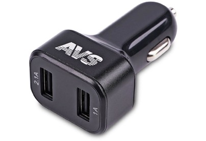 AVS UC523 USB 2 порта (3А,черный) с вольтметром