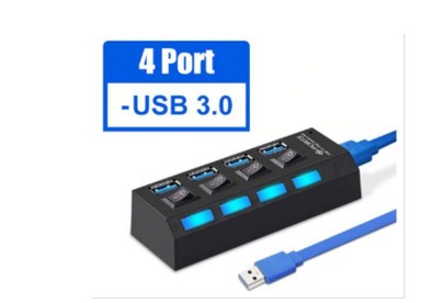 SMARTBUY (SBHA7304B) USB 3.0 хаб + выкл., 4 порта, черный