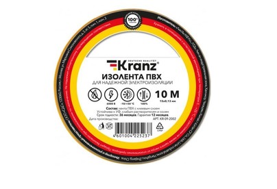 KRANZ (KR092002) 0.13Х15 ММ, 10 М, ЖЕЛТАЯ