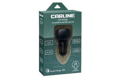 CARLINE CH2QC 2хUSB Quick Charge 3.0 в прикуриватель 12В черный в коробке