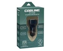 CARLINE CH2UVM адаптер с вольтметром 2хUSB 3.4A Max в прикуриватель 12/24В черный в коробке