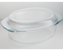 ЗАБАВА РК510 Овальная кастрюля с крышкой из термостойкого стекла 3,7л