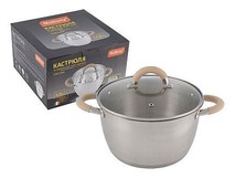 MALLONY Кастрюля Fortuna, объем 4,5 л, из нерж стали с крышкой (007220)