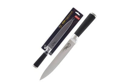 MALLONY Нож с прорезиненной рукояткой MAL02RS разделочный, 20 см (985362)