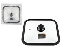 MALLONY Крышка стеклянная с силиконовым ободком QUADRATO, 26*26 см диа