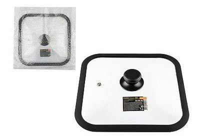 MALLONY Крышка стеклянная с силиконовым ободком QUADRATO, 26*26 см диа