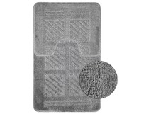 САНАКС 00284 CLASSIC UNI КВАДРАТЫ Коврик в ванную двойной СЕРЫЙ 55х90+45х55 см 100% полиэстер