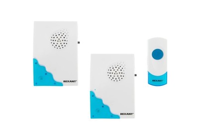 REXANT (730050) RX5 БЕСПРОВОДНОЙ ДВЕРНОЙ ЗВОНОК С ДВУМЯ ВЫЗЫВНЫМИ ПАНЕЛЯМИ КНОПКА IP 44
