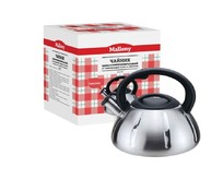 MALLONY Чайник из нерж. стали MAL066, 3 литра, цельнометаллический, матовый,со свистком (910086)