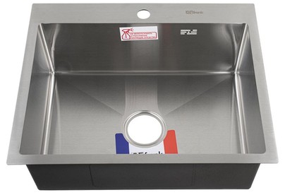 GFFRANK 60502 Мойка врезная 60х50 см, толщина 2,0 х 0,6 мм, глубина 200 мм + большой сифон с переливом