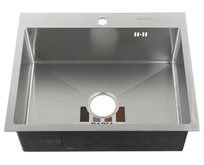 FABIA PROFI 605033 Мойка врезная 60х50 см, ДИЗАЙН толщина 3,0х0,8 мм, глубина 220 мм + большой сифон с переливом + корзина +коврик