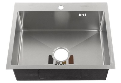 FABIA PROFI 605033 Мойка врезная 60х50 см, ДИЗАЙН толщина 3,0х0,8 мм, глубина 220 мм + большой сифон с переливом + корзина +коврик