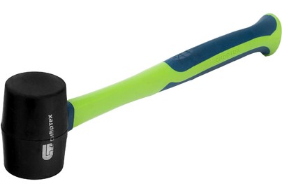 СИБРТЕХ Киянка резиновая, 450 г, черная резина, фибергласовая рукоятка 11164