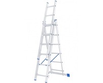 СИБРТЕХ Лестница, 3 х 7 ступеней, алюминиевая, трехсекционная, Россия 97817