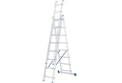 СИБРТЕХ Лестница, 3 х 8 ступеней, алюминиевая, трехсекционная, Россия 97818