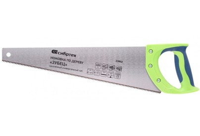 СИБРТЕХ Ножовка по дереву Зубец , 400 мм, 7 TPI, зуб 2D, калёный зуб, 2х компонентная рукоятка 23802