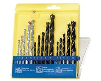 SPARTA Набор сверл по бетону, металлу, дереву 456810 мм, 15 шт, пластиковый бокс, цилиндрический хвостовик 725085