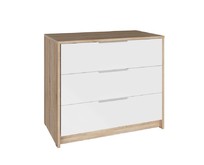 МЕБЕЛЬКОМПЛЕКС Нордик Комод с 3мя ящиками Дуб сонома/Белая Аляска