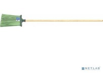 СИБРТЕХ Метла полипропиленовая, 270х260х1490 мм, плоская распушенная, деревянный черенок, Россия [63218]