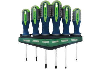 СИБРТЕХ Набор отверток, CrV, трехкомпонентные рукоятки, 6 предметов 13374