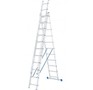 СИБРТЕХ Лестница, 3 х 11 ступеней, алюминиевая, трехсекционная, Россия 97821
