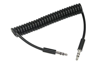 REXANT (184010) АУДИОКАБЕЛЬ AUX 3.5 ММ ШНУР СПИРАЛЬ 1 М ЧЕРНЫЙ