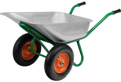 PALISAD Тачка садовостроительная, 2х колесная, усиленная, грузоподъемность 320 кг, объем 100л 689233