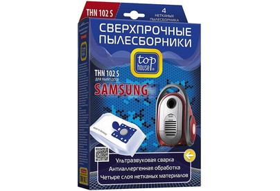 TOP HOUSE THN 102 S Сверхпрочные нетканые пылесборники 4 шт. (392487)