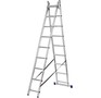 СИБРТЕХ Лестница, 2 х 9 ступеней, алюминиевая, двухсекционная, 97909