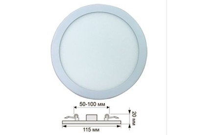 ECOLA DARV80ELC LED DOWNLIGHT (50100MM) 8W/4200K 115X20(100x20)