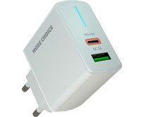 MORE CHOICE (4620202551252) NC61a White  1USB+1USBC 3.0A PD 20W+QC3.0 быстрая зарядка для TypeC