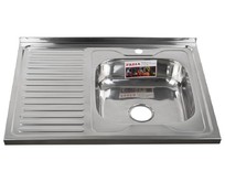 FABIA 62275R Мойка 80х60 наклад правая 0.6 мм + большой сифон с переливом