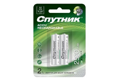 СПУТНИК Аккумулятор NIMH HR6 2500 MAH