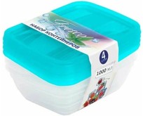 VIOLET Набор контейнеров FRESCO 4 шт. 1000 мл (Бриз) 470010135