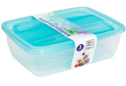 VIOLET Набор контейнеров FRESCO 3 в 1 500,1000,1750 мл (Бриз) 4703135