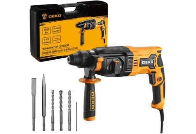 DEKO ZKH950 в кейсе с набором из 5 буров SDS+, 1050 Вт 0831005