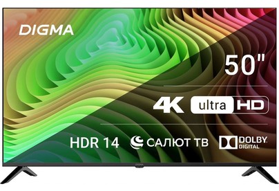 DIGMA DMLED50UBB40 UHD SMART TV Салют
