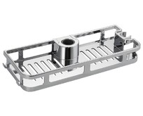 BRIMIX 3352 Полка для душевых стоек и стоек тропический душ, глубокая, хромированная, 28х11х4 см