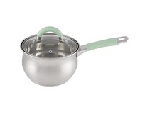 MALLONY Ковш MENTOLO, 1,9 л, из нержавеющей стали с крышкой, ручки с силиконом (103575)