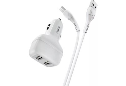 HOCO (6931474727763) Z36 White АЗУ 2USB 2.4A для micro USB