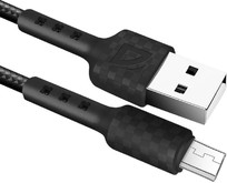 DEFENDER (87115BLA) USB кабель F181 Micro 1м, 2.4А, нейлон