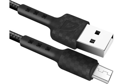 DEFENDER (87115BLA) USB кабель F181 Micro 1м, 2.4А, нейлон
