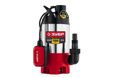 ЗУБР НПГМ31100С Дренажный насос для грязной воды корпус нерж. сталь, 1100 Вт