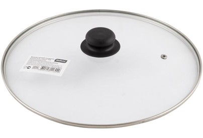 MALLONY Крышка с ручкой стеклянная 30см., с метал/обод, паровыпуск, низ. (987024)