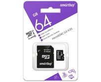 SMARTBUY (SB64GBSDCCTV) micro SDXC 064GB cl10 U3 V30 + адаптер