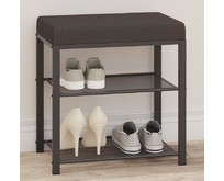 ЗМИ Банкетка Торонто 13S (TORONTO 13S banquet&shoes) цвет каркаса графит, цвет сиденья серый БТ13СГрС